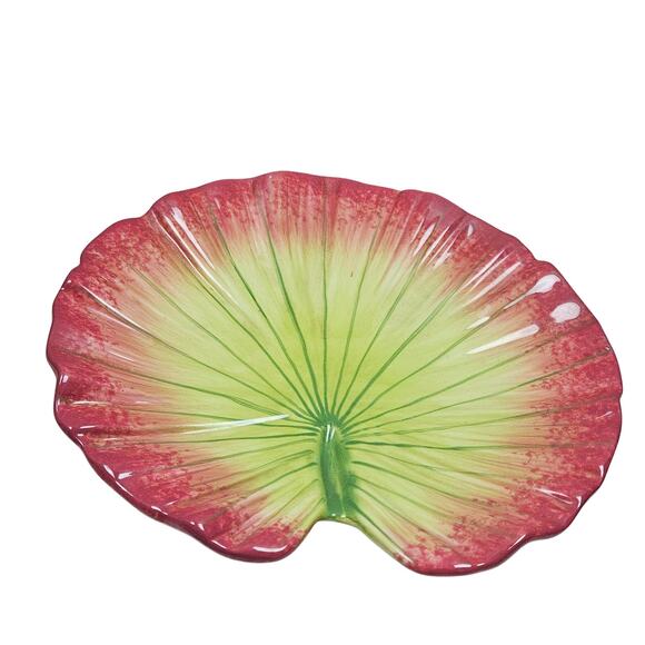 Vintage Lotus Serving plates 1 large 3 smaller side plates Red to yellow, green - Picture 6 of 8